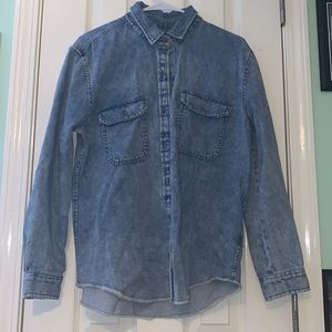 American eagle Blue Jean oversize button down